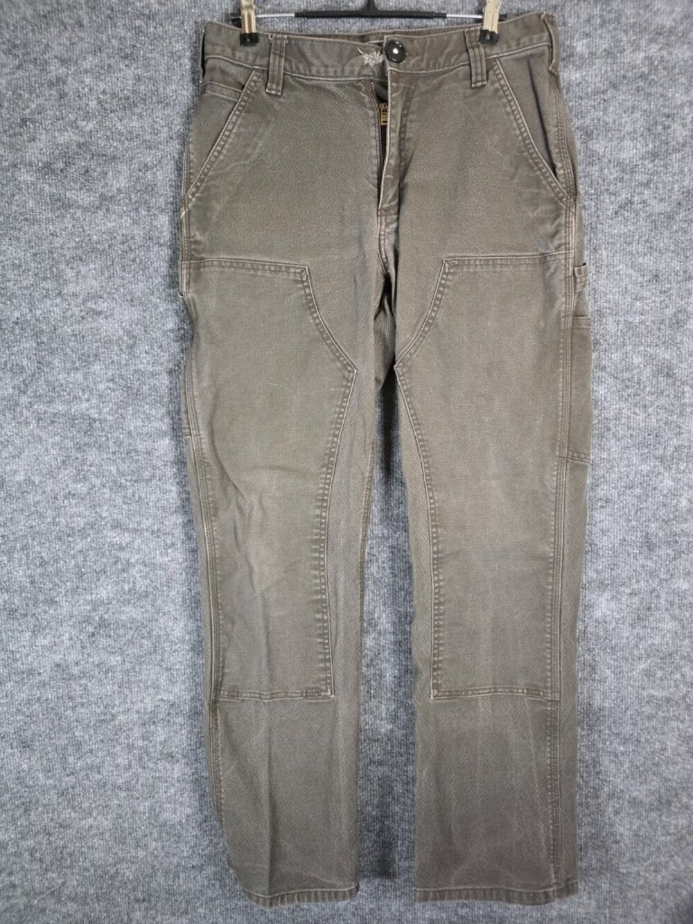 Carhartt Pants Mens 31x32 Gray Relaxed Fit Canvas Carpenter Workwear Utility